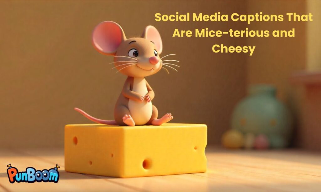 Social Media Captions That Are Mice-terious and Cheesy
