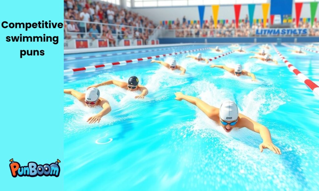 Competitive swimming puns