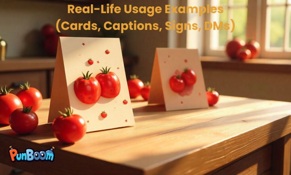 Real-Life Usage Examples (Cards, Captions, Signs, DMs)