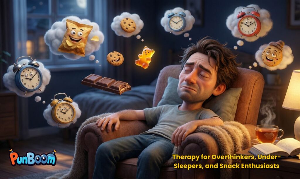 Therapy for Overthinkers, Under-Sleepers, and Snack Enthusiasts