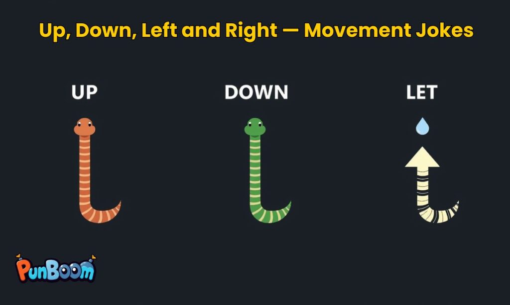 Up, Down, Left and Right — Movement Jokes